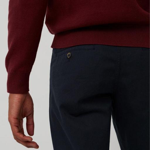 Pantalón Sarga regular Fit Azul Escuro y Beige [1]