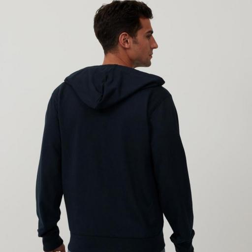 Chaqueta de Punto con Capucha, Azul Oscuro [1]