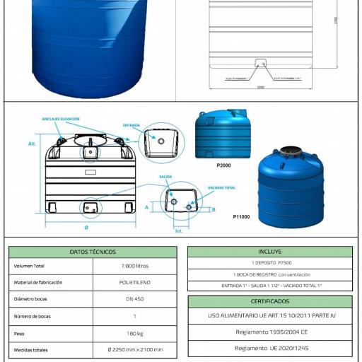 Depósito de 7500 litros vertical polietileno agua potable  [1]