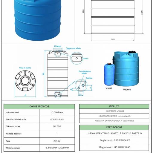 Depósito de 10.000 litros vertical polietileno agua potable  [1]