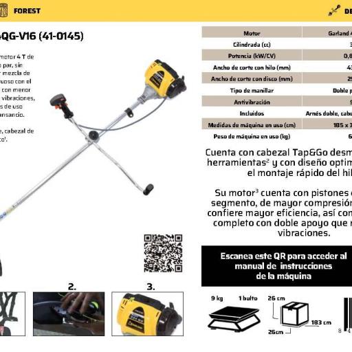 Desbrozadora a gasolina BEST 524 QG-V16 de Garland [3]