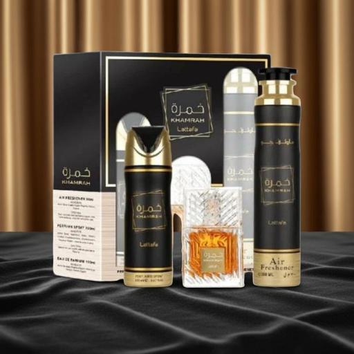 Set Regalo Lattafa KHAMRAH 100 Ml + Deo 200 Ml + Ambientador 300 Ml [3]