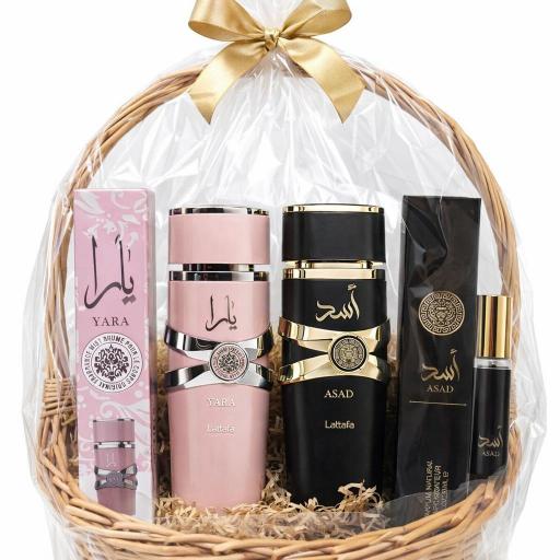 Combo Exclusivo: Lattafa Yara Rosa 100 ml + Asad Negro 100 ml + miniaturas 35 ml [0]