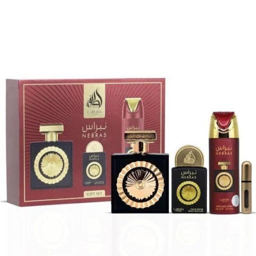 Lattafa Pride Nebras Giftset 4 uds. 100 ml EDP + 20 ml EDP + Vaporizador perfumado + Vaporizador de bolsillo