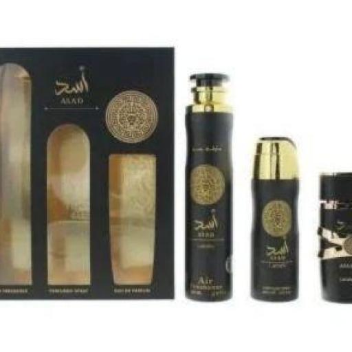 Set Regalo Lattafa Perfumes Asad Gift Set 100ml EDP + 200ml Perfume Spray + 300ml Air Freshener