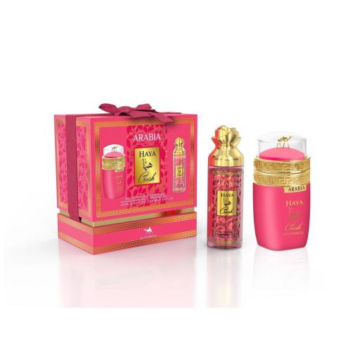 Set de regalo 2 en 1 Le Chameau Arabia Haya Crush: un lujoso set de regalo con fragancias