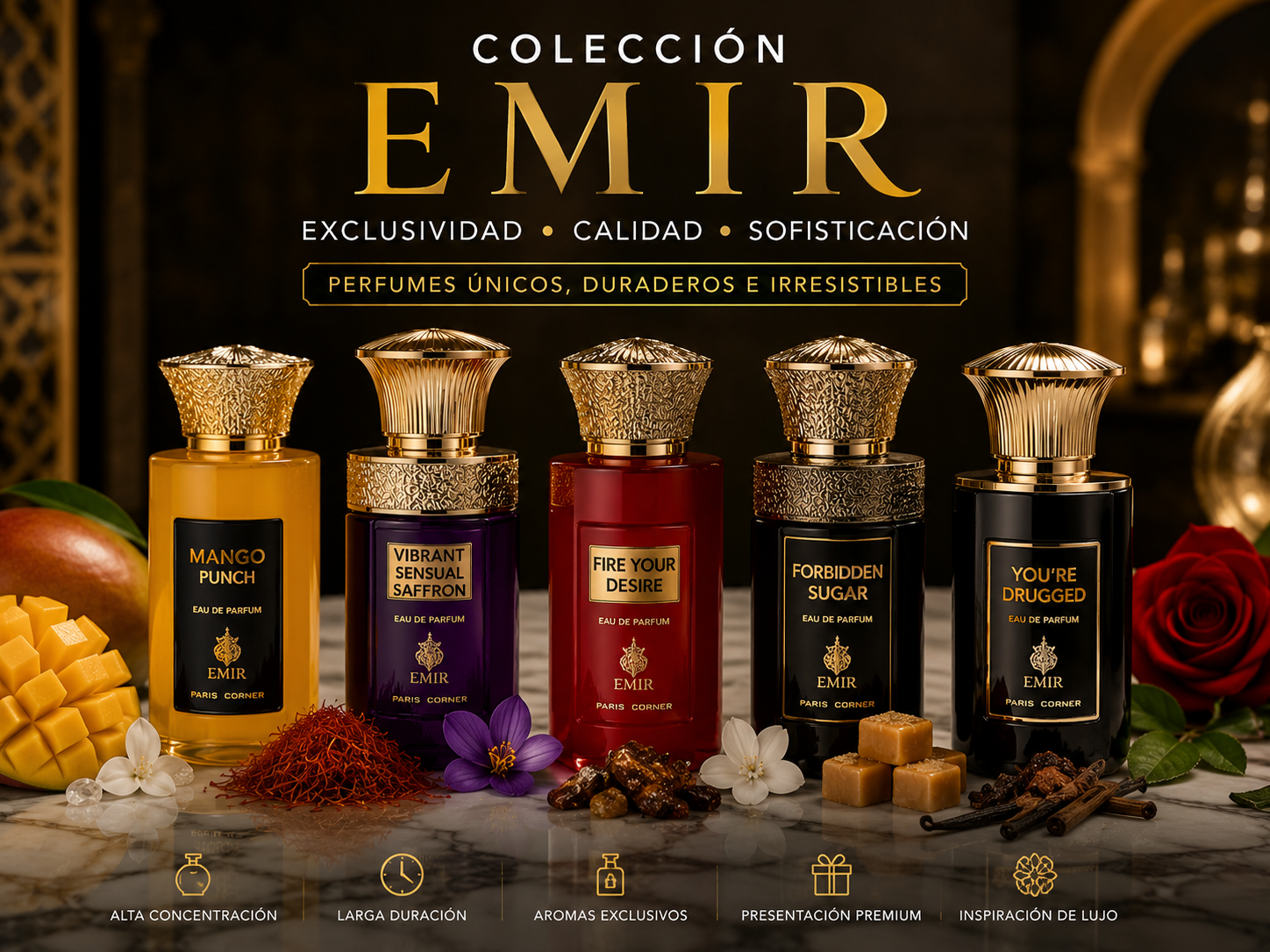 Colección exclusiva de perfumes Emír