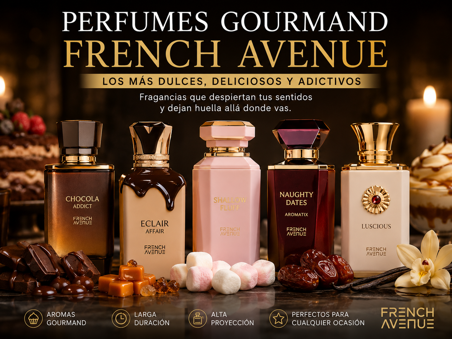Perfumes gourmand en un entorno delicioso