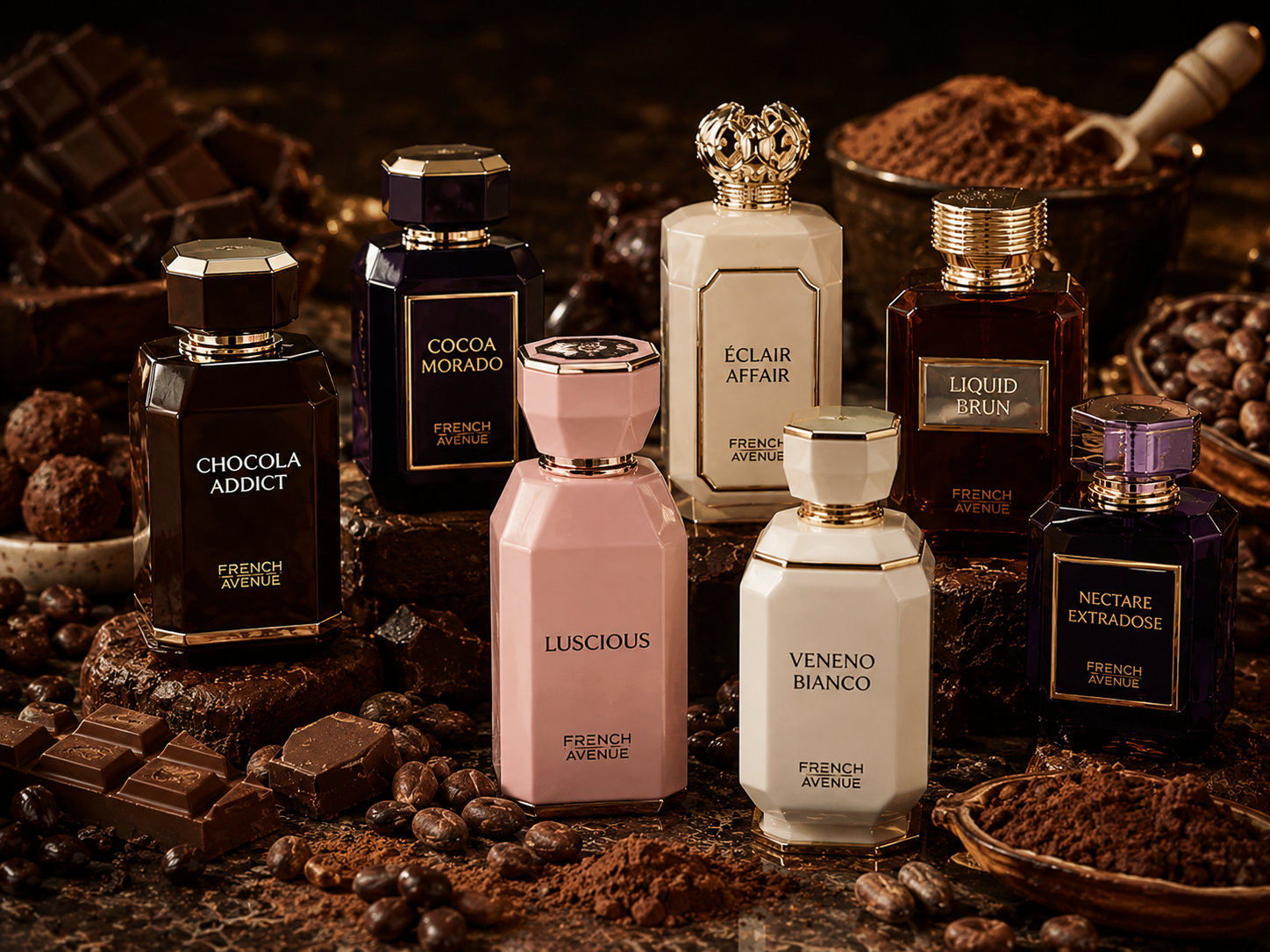 Perfumes y chocolate en elegancia