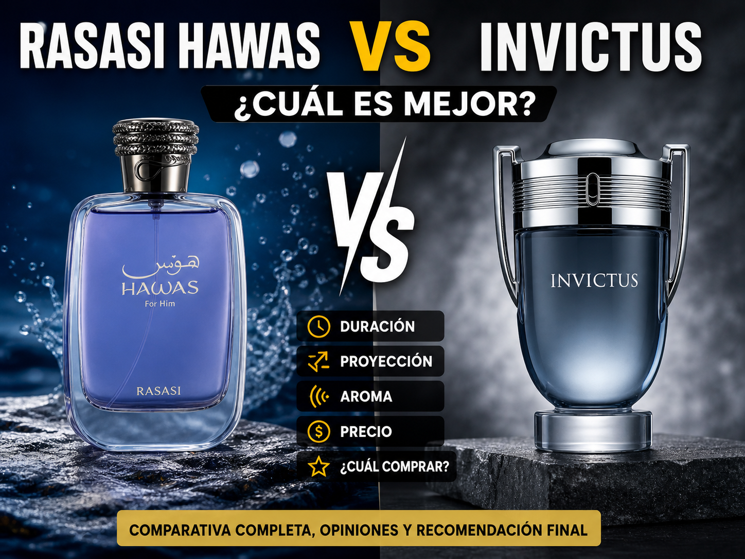 Rasasi Hawas vs Invictus Comparativa