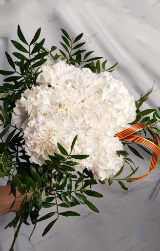 Ramo Clavel  Blanco Compacto Ofrenda desde