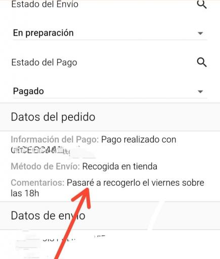 Día y la hora de entrega o recogida