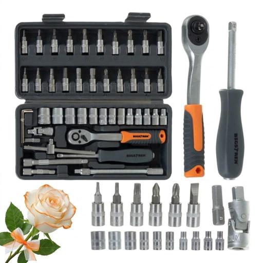 Juego de herramientas + rosa