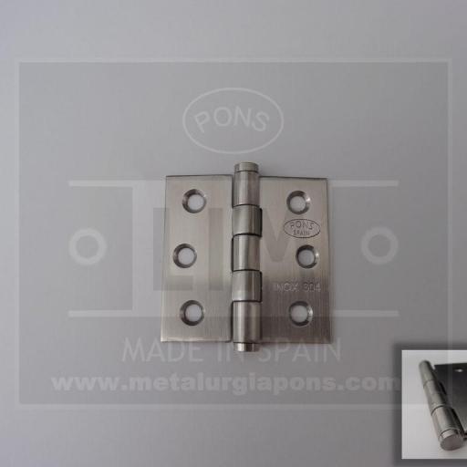 Bisagra desmontable de acero inoxidable-304 satinado (tipo libro) de 50 x 50 x 1,5 mm mod.134/176 Pons Lim [1]