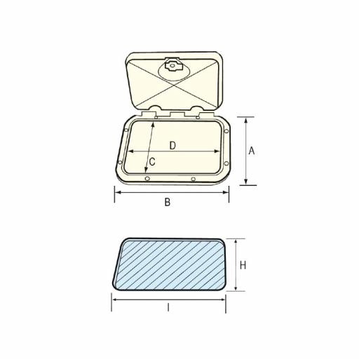 Registro (escotilla o tambucho) de 275 x 375 mm blanco satinado (Classic Line) Nuova Rade [7]