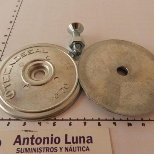 Ánodo de zinc (para timón) disco doble 70 mm Tecnoseal [2]