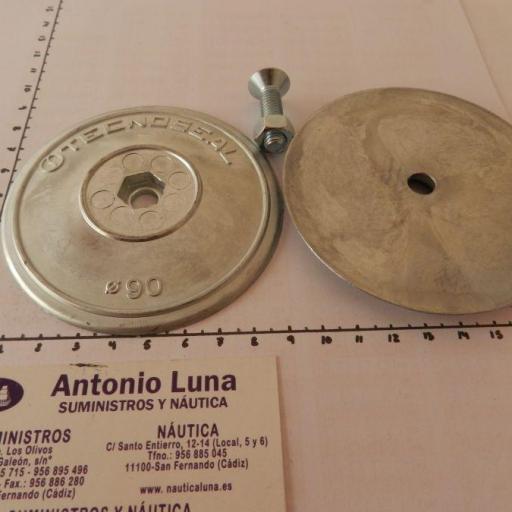 Ánodo de zinc (para timón) disco doble 90 mm Tecnoseal [2]