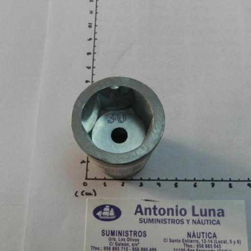 Anodo de zinc radice hexagonal para ejes de 30 mm Tecnoseal [1]