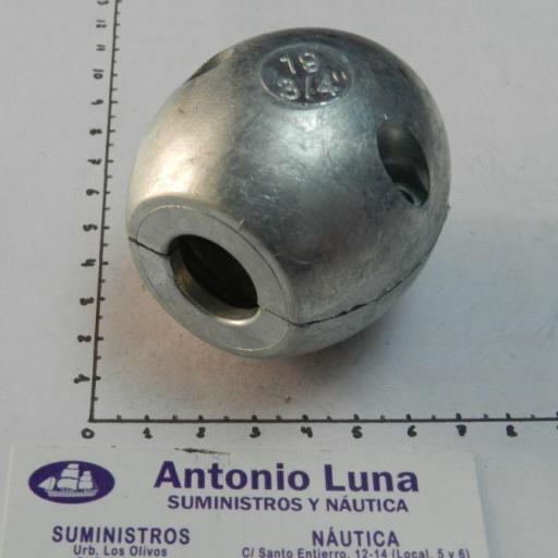 Ánodo de zinc collarín de eje de 19 mm Tecnoseal