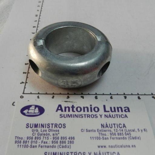 Ánodo de zinc para eje collar plano 35 mm Tecnoseal [1]
