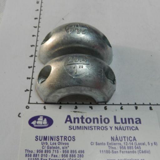 Ánodo de zinc para eje collar plano 1" (25,4 mm) Tecnoseal [1]