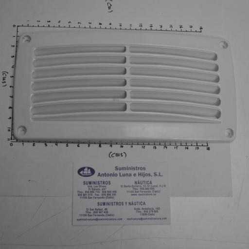 Rejilla de ventilación rectangular Top Line de plástico blanca de 206 x 106 mm Nuova Rade