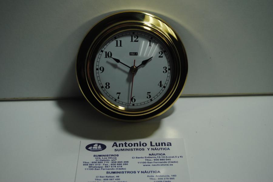 Reloj 95/70 mm. latón pulido.