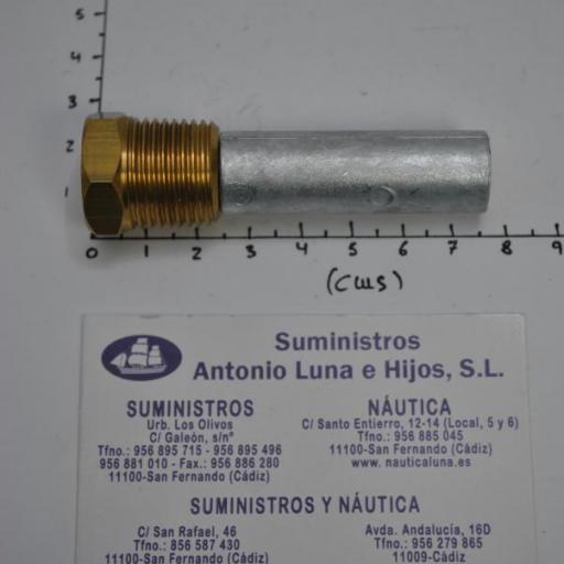 Kit de ánodo de zinc + tapón de latón (equivalente 119574-18790 Yanmar) Tecnoseal