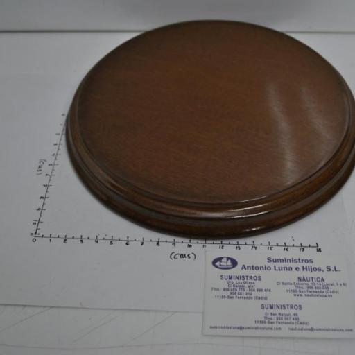 Peana redonda de madera barnizada de 22 cm de diámetro [1]