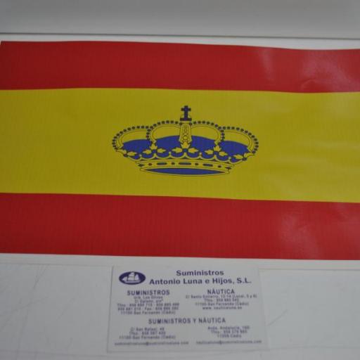 Bandera adhesiva de España con Corona