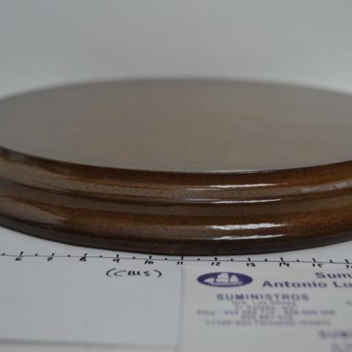 Peana redonda de madera barnizada de 22 cm de diámetro [5]