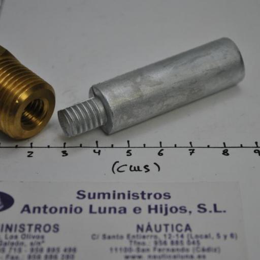 Kit de ánodo de zinc + tapón de latón (equivalente 119574-18790 Yanmar) Tecnoseal [4]
