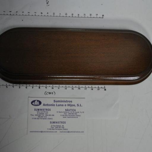 Peana ovalada de madera barnizada de 26 x 9 cm [1]