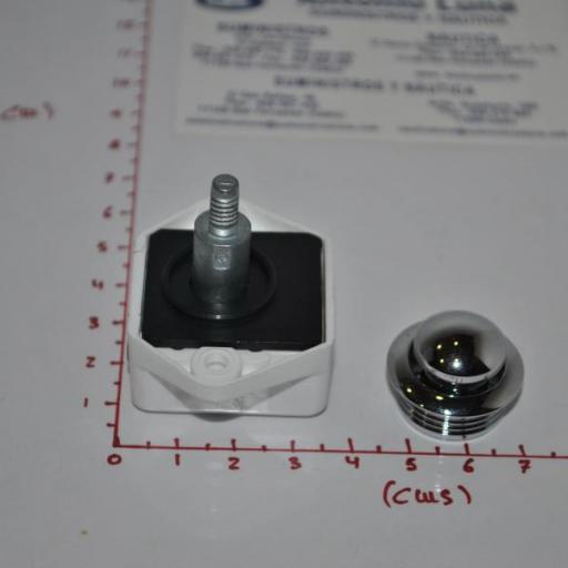 Cerrojo-pulsador de latón cromado para puerta de 16mm [1]