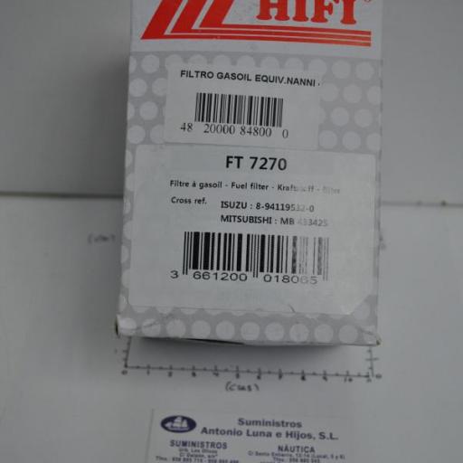 Filtro de gasoil (equivalente 48100780 B Nanni Diesel) Hifi Filter [7]