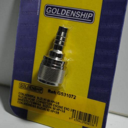 Conector combustible hembra (equivalente Suzuki 65750-95500) con salida manguera 3/8" Goldenship
