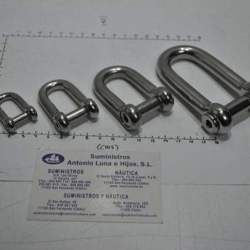 Grillete recto con tornillo allen de acero inoxidable AISI-316