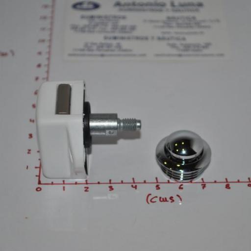 Cerrojo-pulsador de latón cromado para puerta de 16mm [2]