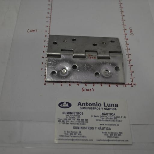 Bisagra de acero inoxidable AISI-304 de doble hoja 100 x 80 x 3 mm ref.146/234 Pons Lim  [2]