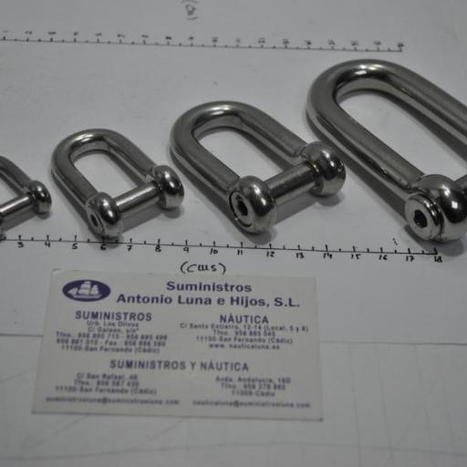 Grillete recto con tornillo allen de acero inoxidable AISI-316 [1]