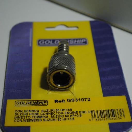 Conector combustible hembra (equivalente Suzuki 65750-95500) con salida manguera 3/8" Goldenship [1]
