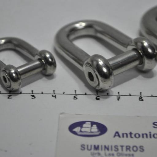 Grillete recto con tornillo allen de acero inoxidable AISI-316 [3]