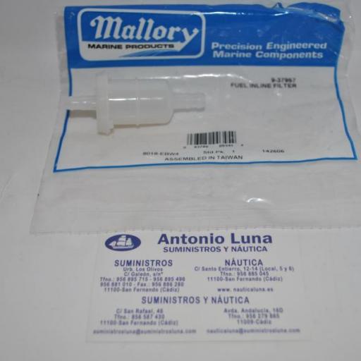 Filtro de combustible en línea 8mm Mallory (equivalente) Honda 16910-GB2-005