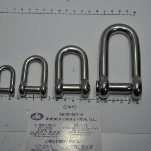 Grillete recto con tornillo allen de acero inoxidable AISI-316 [4]