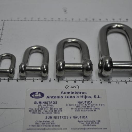 Grillete recto con tornillo allen de acero inoxidable AISI-316 [5]