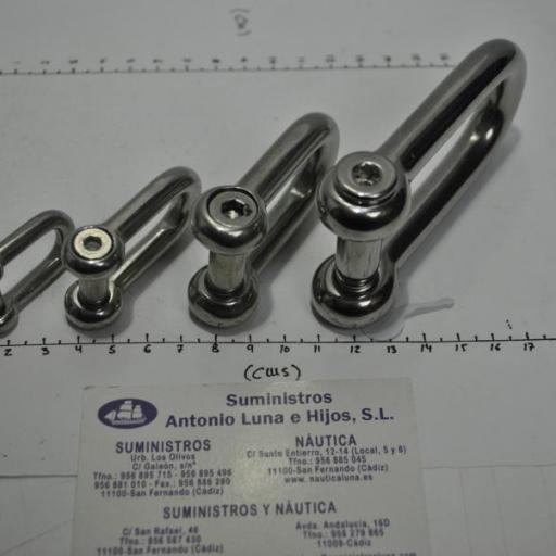 Grillete recto con tornillo allen de acero inoxidable AISI-316 [7]