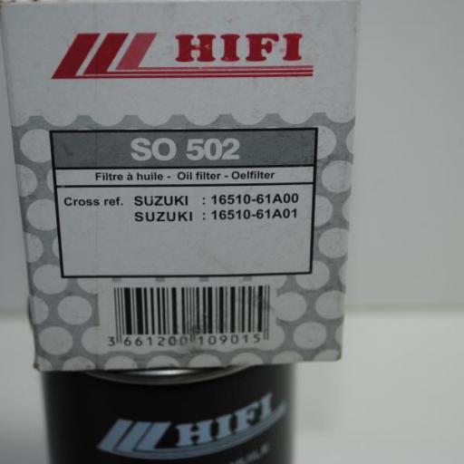 Filtro de aceite (equivalente Suzuki 16510-96J00) SO 502 Hifi [3]