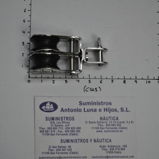 Polea doble giratoria inoxidable-316 para cabo de 8 mm [1]