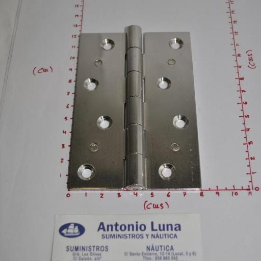 Bisagra de acero inoxidable AISI-304 de doble hoja 120 x 80 x 3,0 mm Pons Lim