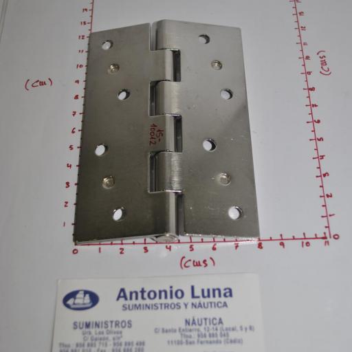 Bisagra de acero inoxidable AISI-304 de doble hoja 120 x 80 x 3,0 mm Pons Lim [2]